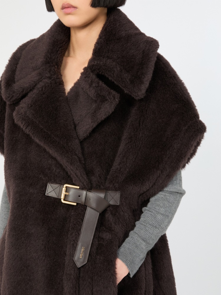 Alpaca and wool Teddy cape - BROWN - Max Mara - 4