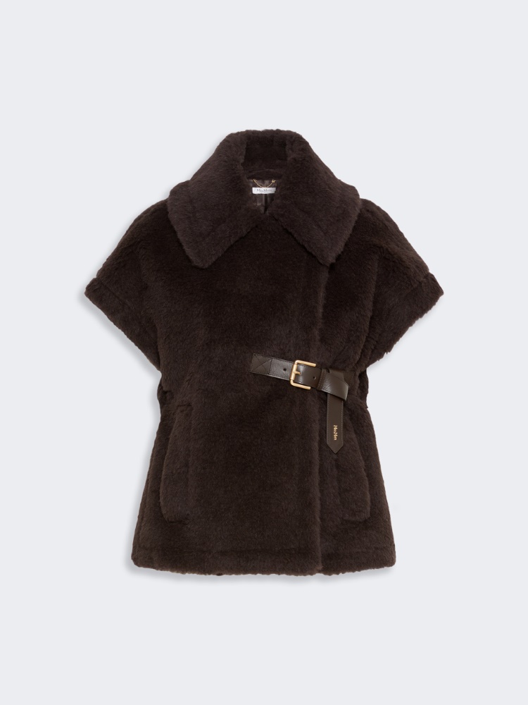 Alpaca and wool Teddy cape - BROWN