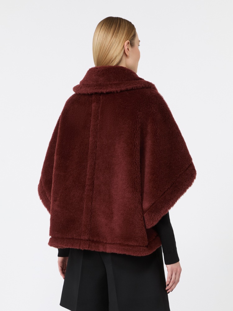 Alpaca and wool Teddy fabric boxy cape - RUST - Max Mara - 3