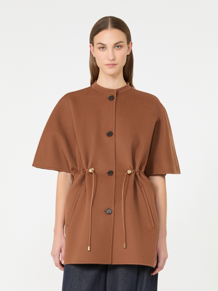 Pure wool cape with drawstring - DARK BROWN - Max Mara - 2