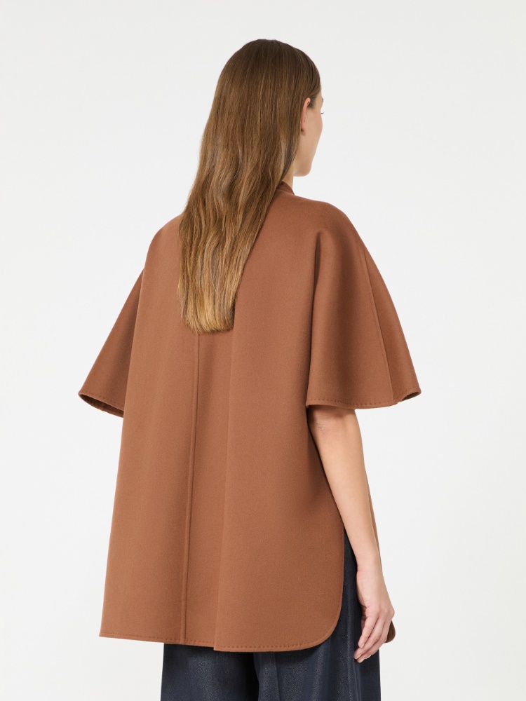 Pure wool cape with drawstring - DARK BROWN - Max Mara - 3