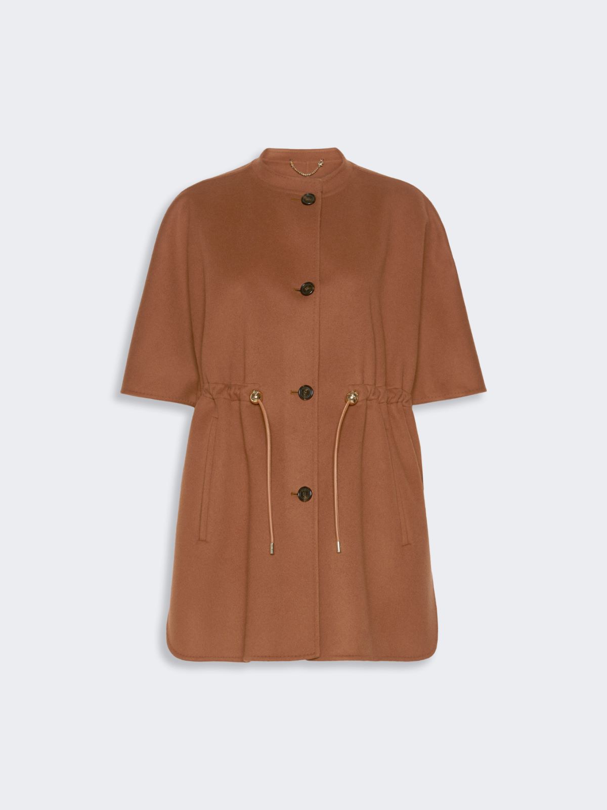 Pure wool cape with drawstring - DARK BROWN - Max Mara - 5