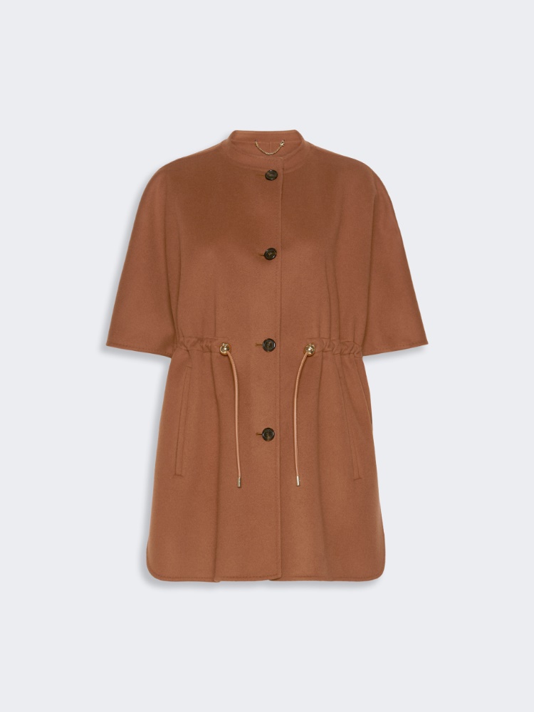Pure wool cape with drawstring - DARK BROWN - Max Mara - 5