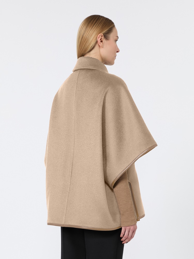 Long cropped cape in cashmere drap - BEIGE - Max Mara - 3