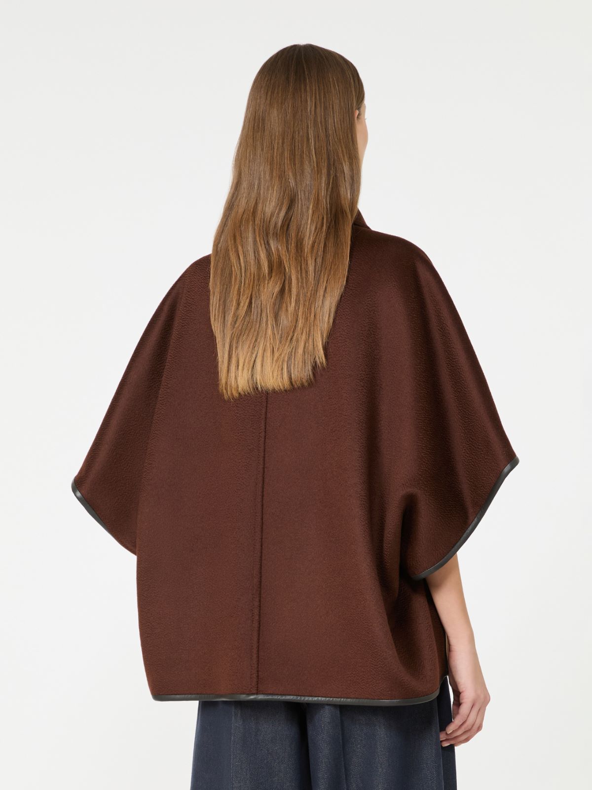 Long cropped cape in cashmere drap - RUST - Max Mara - 3