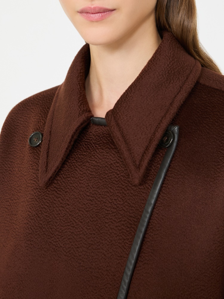 Long cropped cape in cashmere drap - RUST - Max Mara - 4