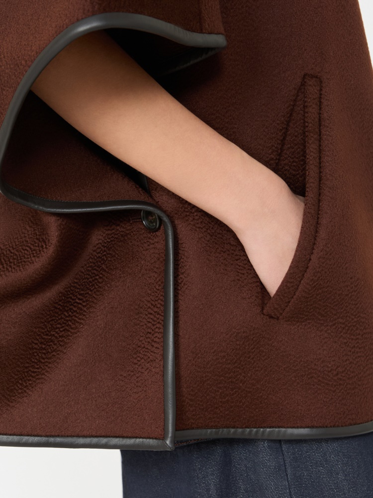 Long cropped cape in cashmere drap - RUST - Max Mara - 5