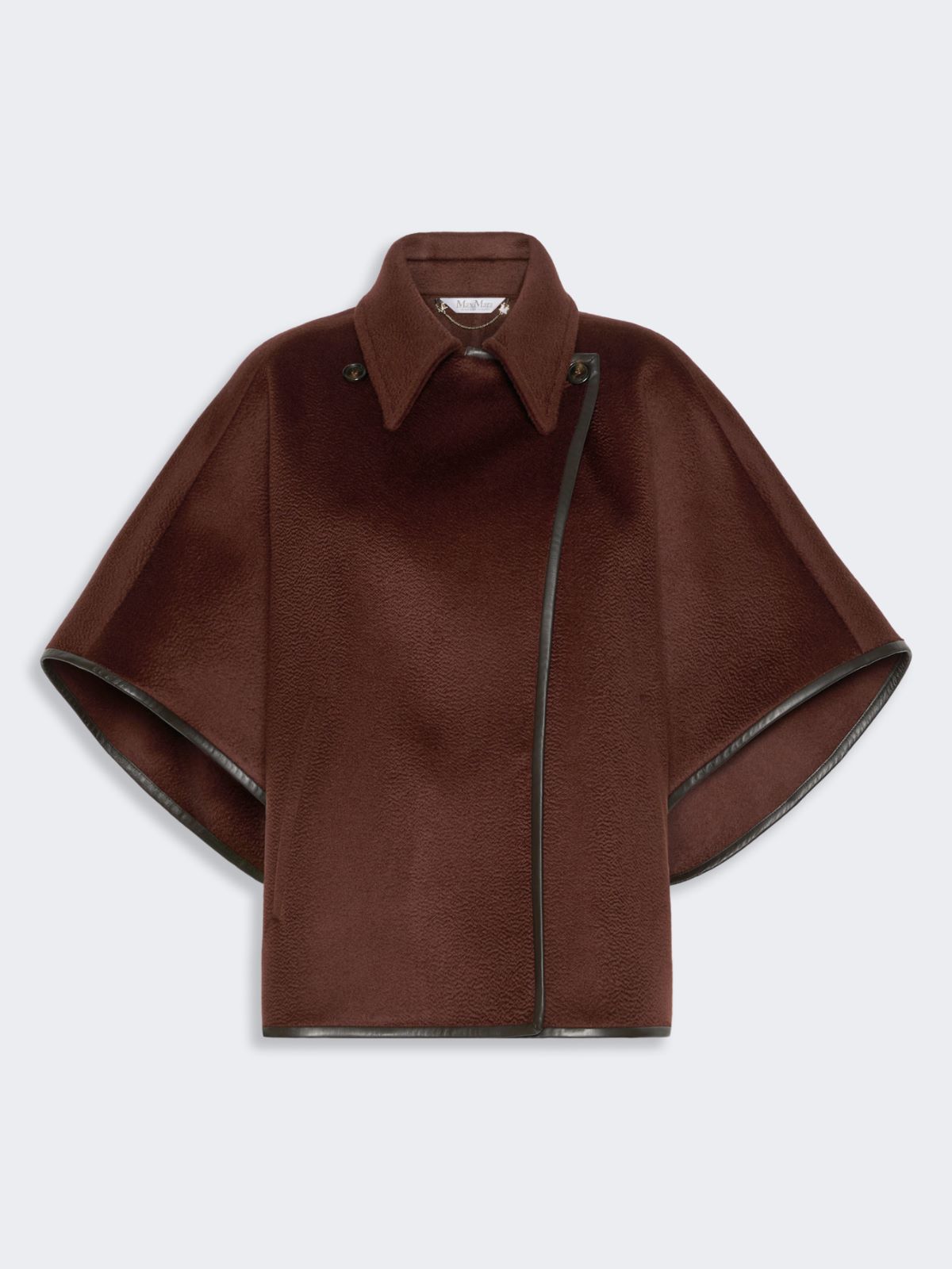 Long cropped cape in cashmere drap - RUST - Max Mara - 6