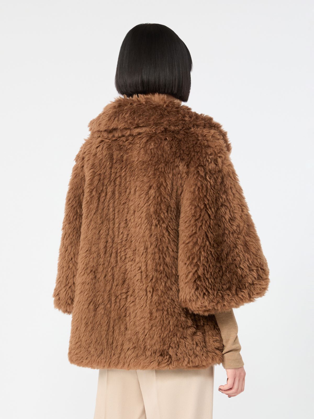 Wool cape with a soft texture - BROWN - Max Mara - 3