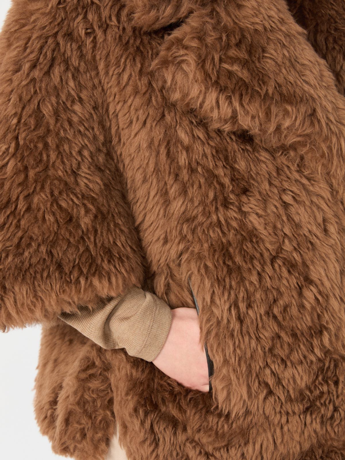 Wool cape with a soft texture - BROWN - Max Mara - 4