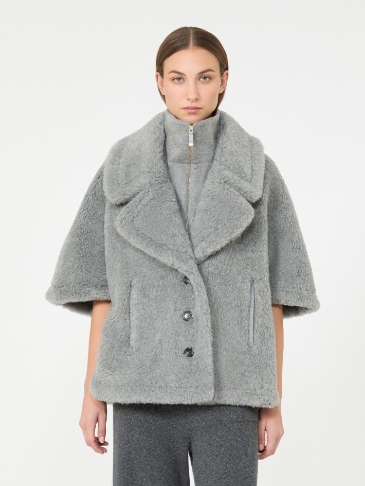 Wool and alpaca Teddy cape - LIGHT GREY - Max Mara - 2