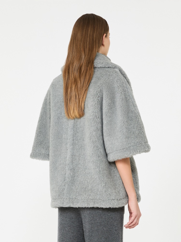Wool and alpaca Teddy cape - LIGHT GREY - Max Mara - 3