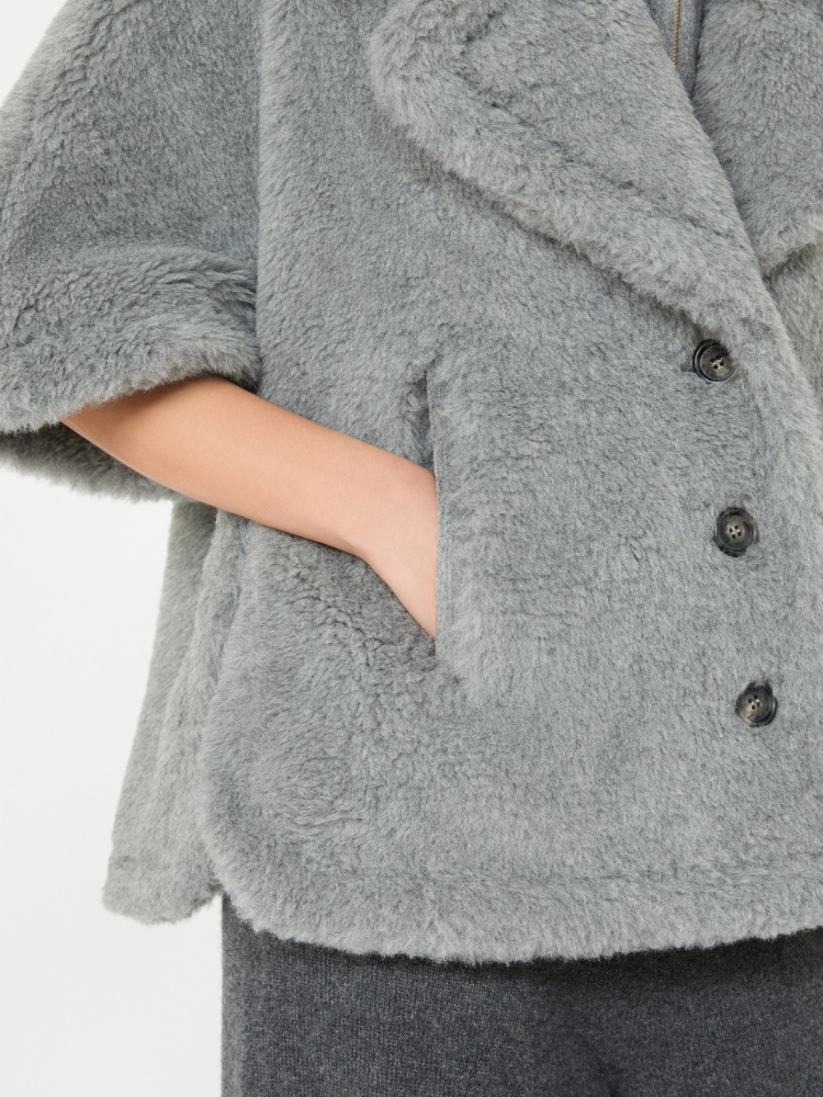 Wool and alpaca Teddy cape - LIGHT GREY - Max Mara - 5