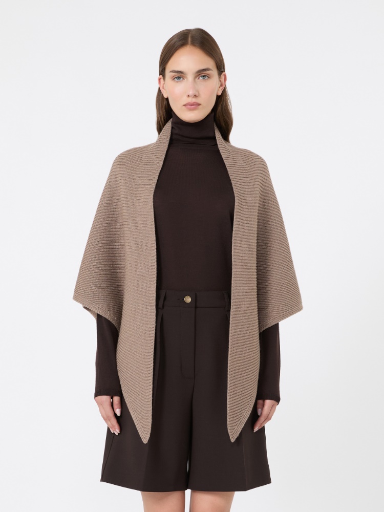 Wool knit oversized shawl - TOBACCO - Max Mara - 2