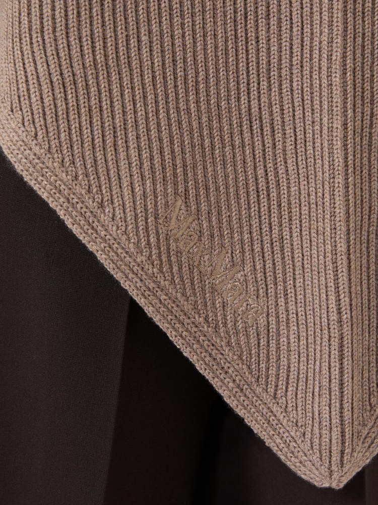 Wool knit oversized shawl - TOBACCO - Max Mara - 4