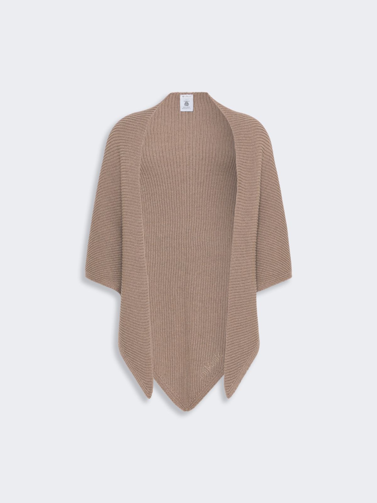 Wool knit oversized shawl - TOBACCO - Max Mara - 5