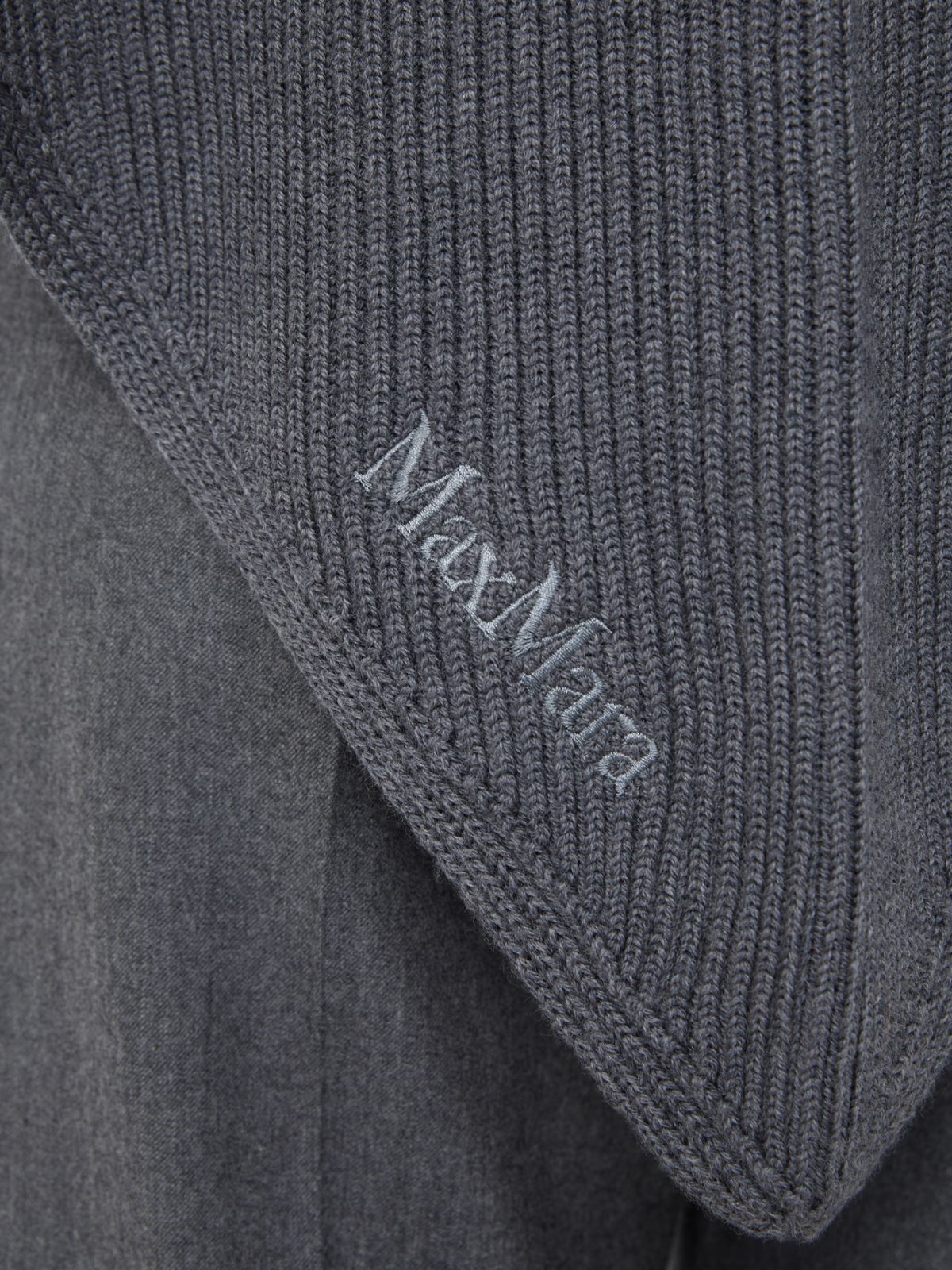 Wool knit oversized shawl - DARK GREY - Max Mara - 4