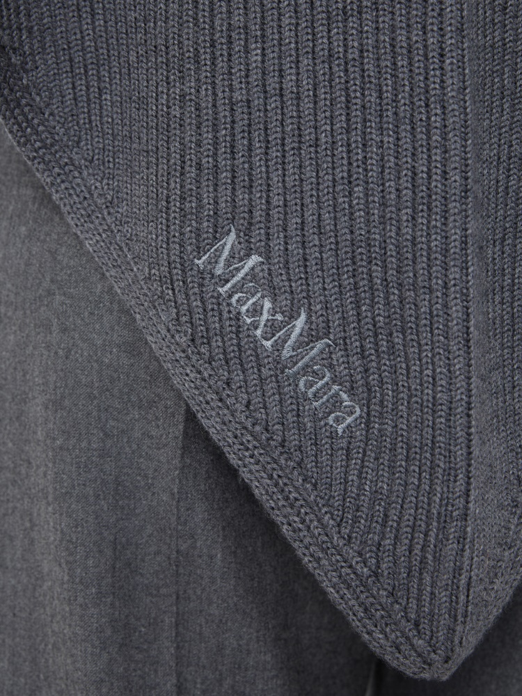 Wool knit oversized shawl - DARK GREY - Max Mara - 4