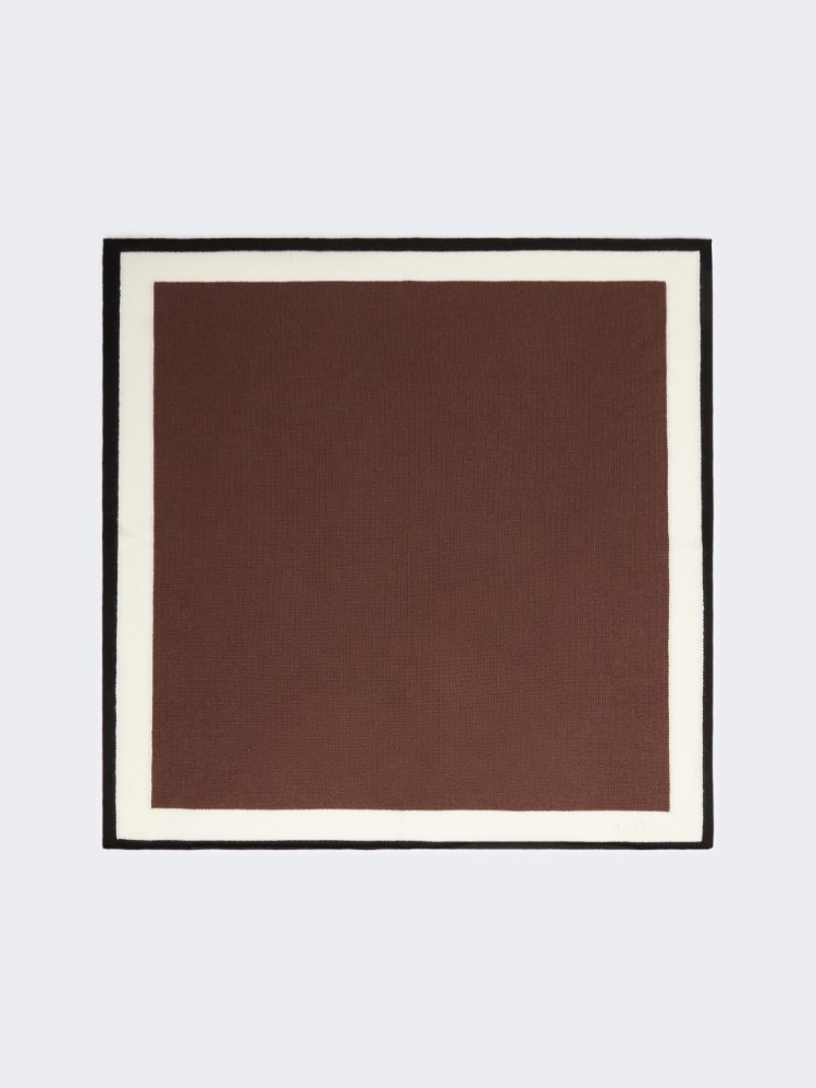 Cashmere yarn oversized foulard - BROWN