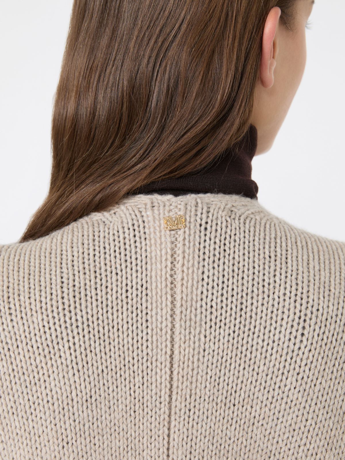 Wool and cashmere cape with fringes - BEIGE - Max Mara - 4