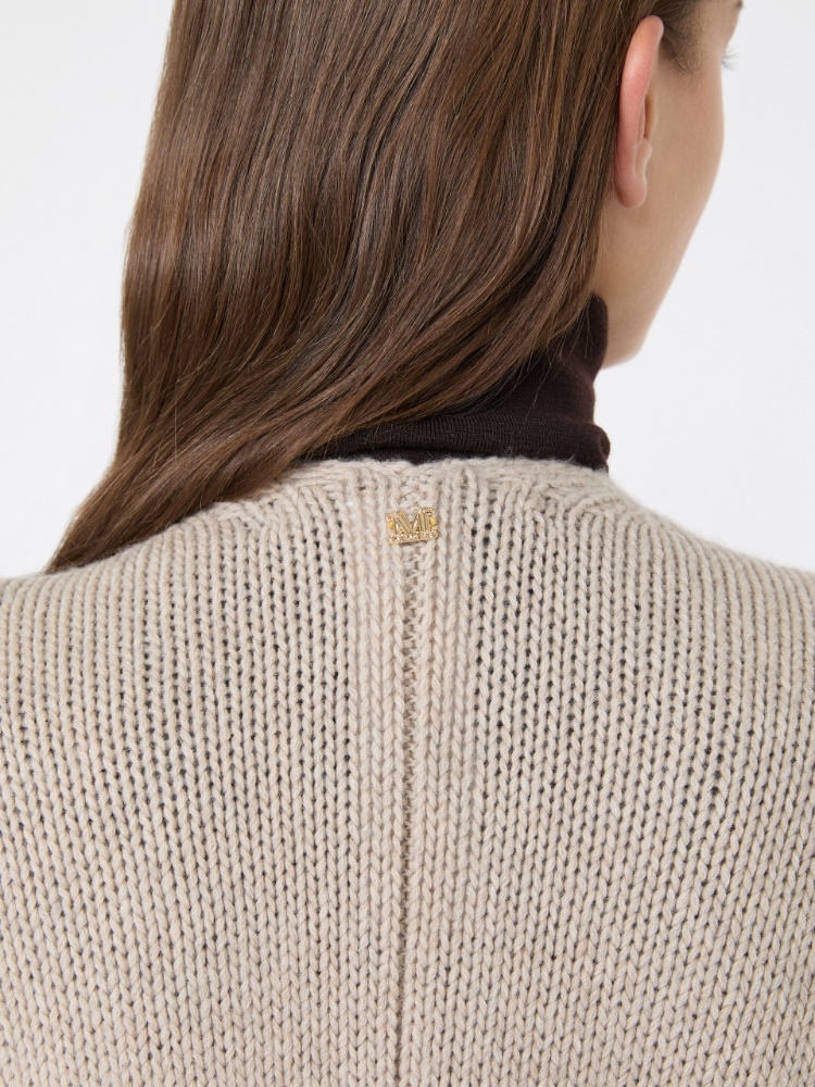 Wool and cashmere cape with fringes - BEIGE - Max Mara - 4