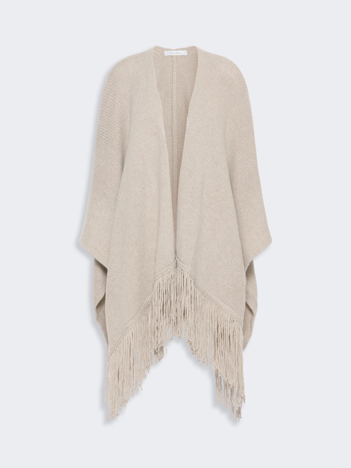 Wool and cashmere cape with fringes - BEIGE - Max Mara - 5