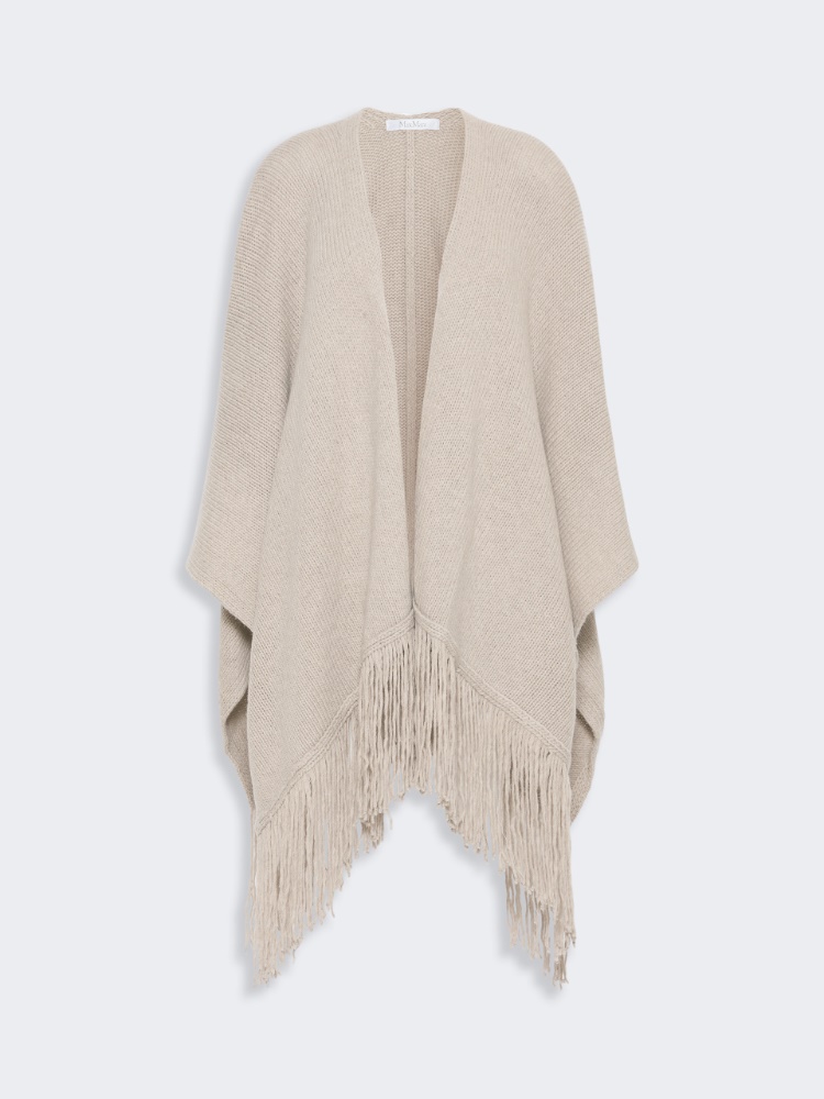 Wool and cashmere cape with fringes - BEIGE - Max Mara - 5