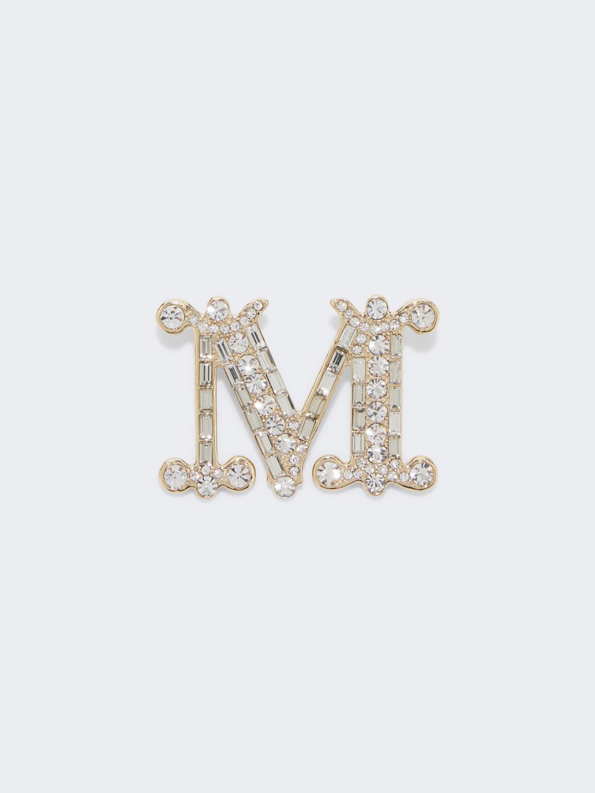 Crystal-adorned Monogram brooch - OPTICAL WHITE
