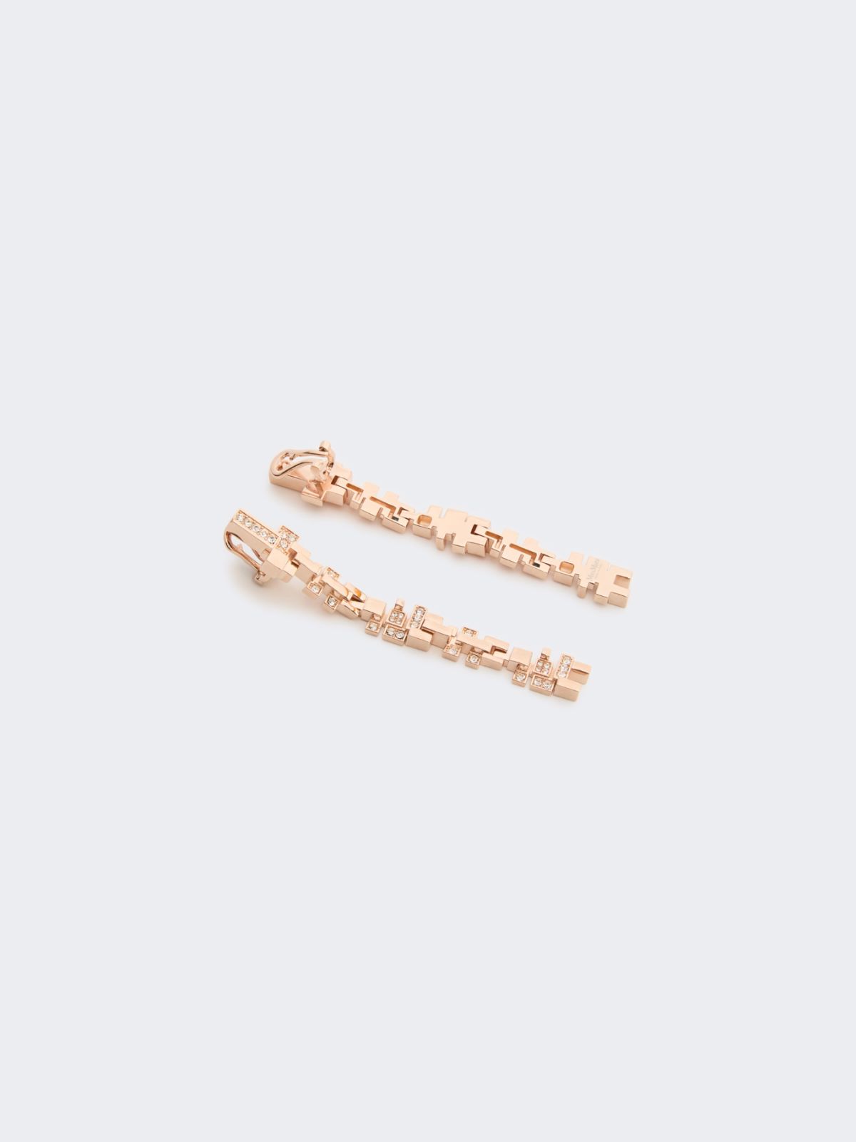 Hängeohrringe aus Metall und Strass - BRONZE - Max Mara - 2