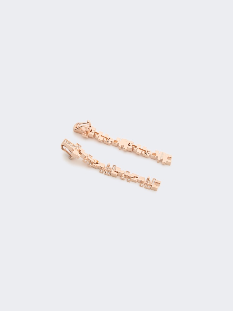 Hängeohrringe aus Metall und Strass - BRONZE - Max Mara - 2