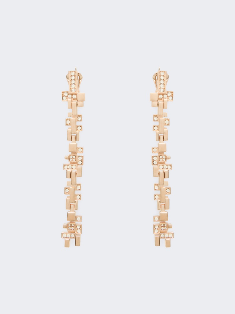 Hängeohrringe aus Metall und Strass - BRONZE