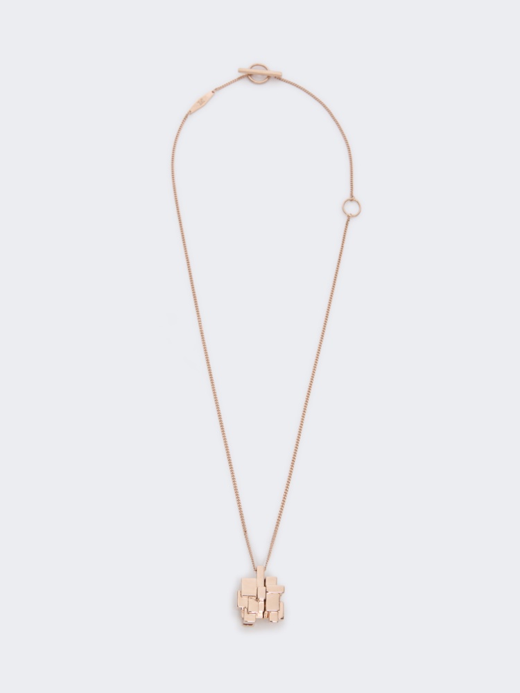 Metal necklace with pendant - BRONZE