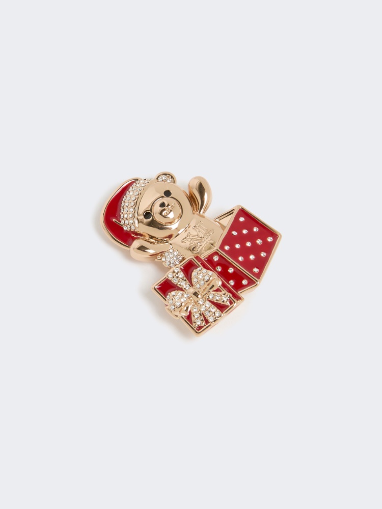 Metal teddy bear brooch - IVORY - Max Mara - 2