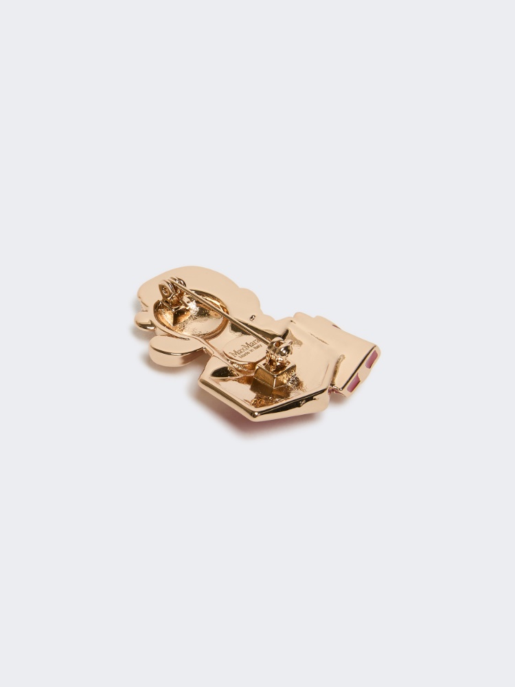 Metal teddy bear brooch - IVORY - Max Mara - 3