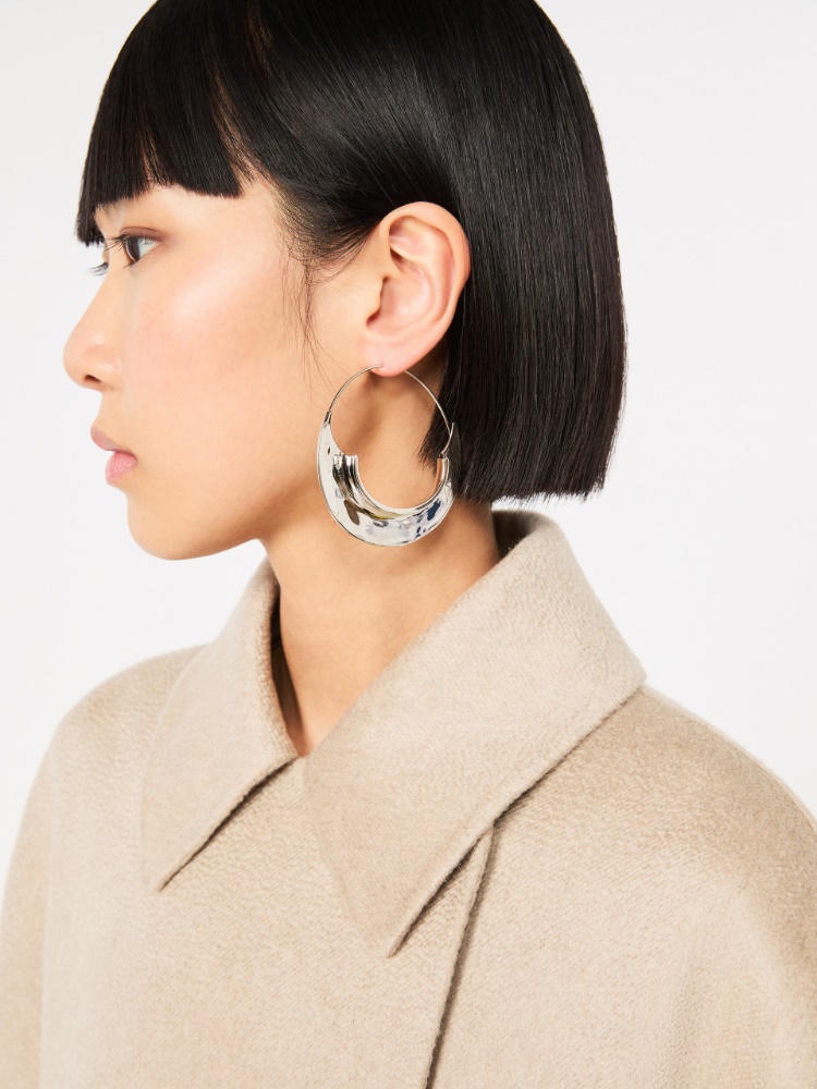 Metallic hoop earrings - SILVER - 3