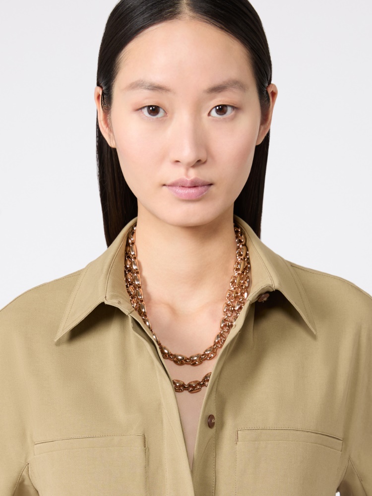 Long metallic necklace - BRONZE - 3