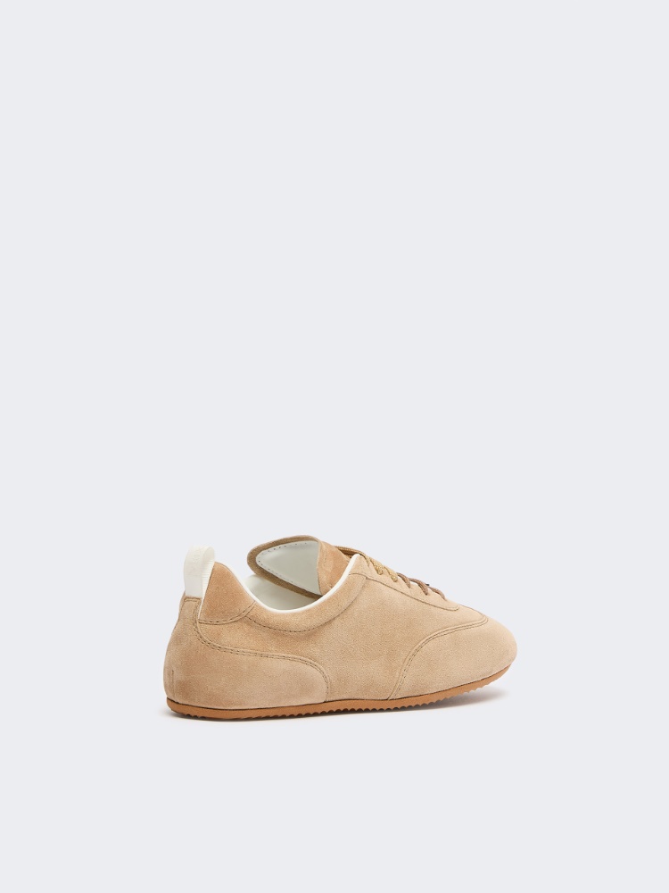 Flat split-leather trainers - BEIGE - Max Mara - 3