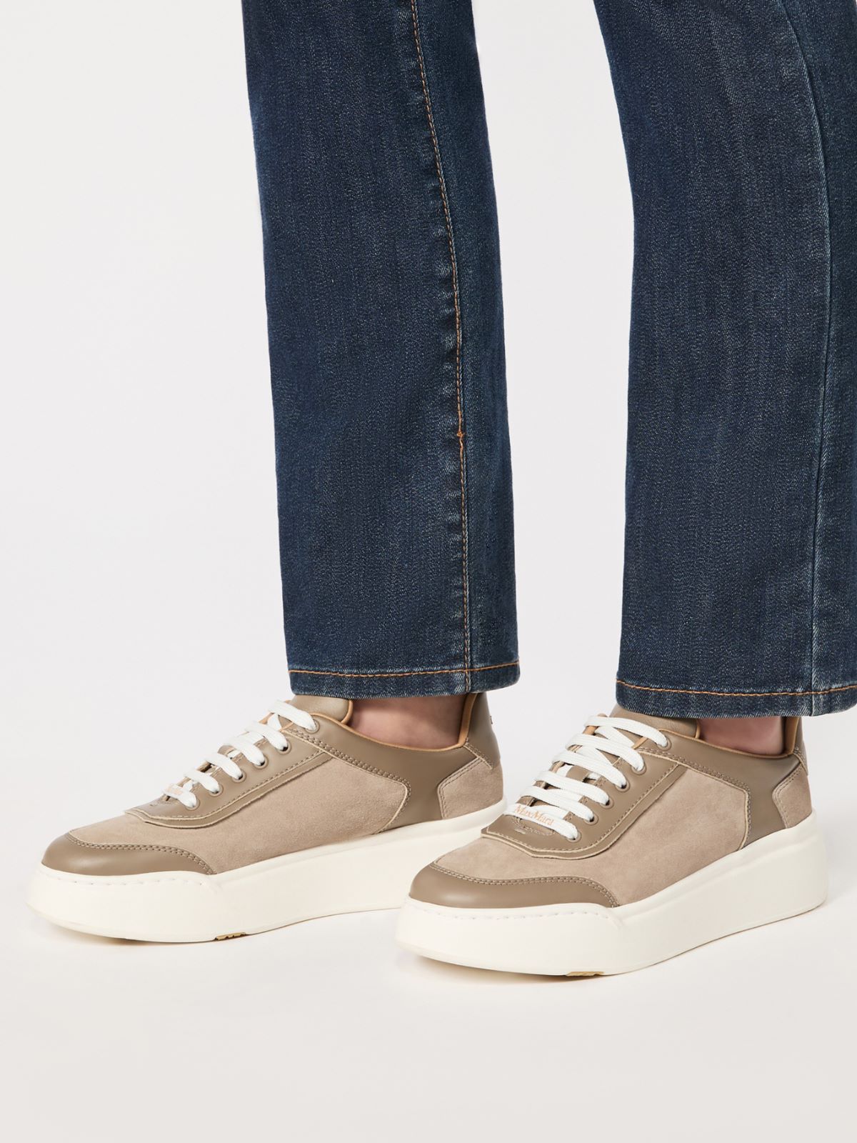 [マキシスエード] スエード スニーカー + MEDIUM GREY - Max Mara