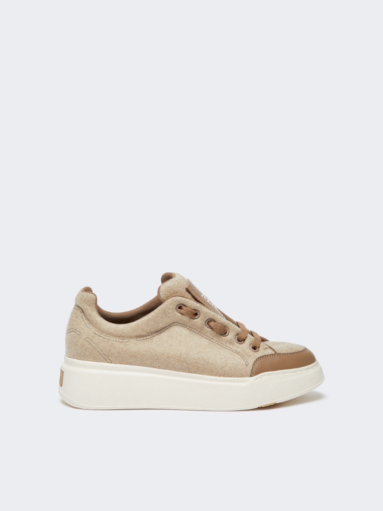 Water-repellent cashmere trainers - BEIGE