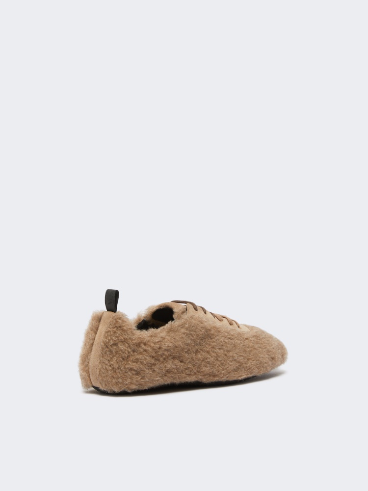 Alpaca and cashmere Teddy trainers - BEIGE GOLDEN - Max Mara - 3