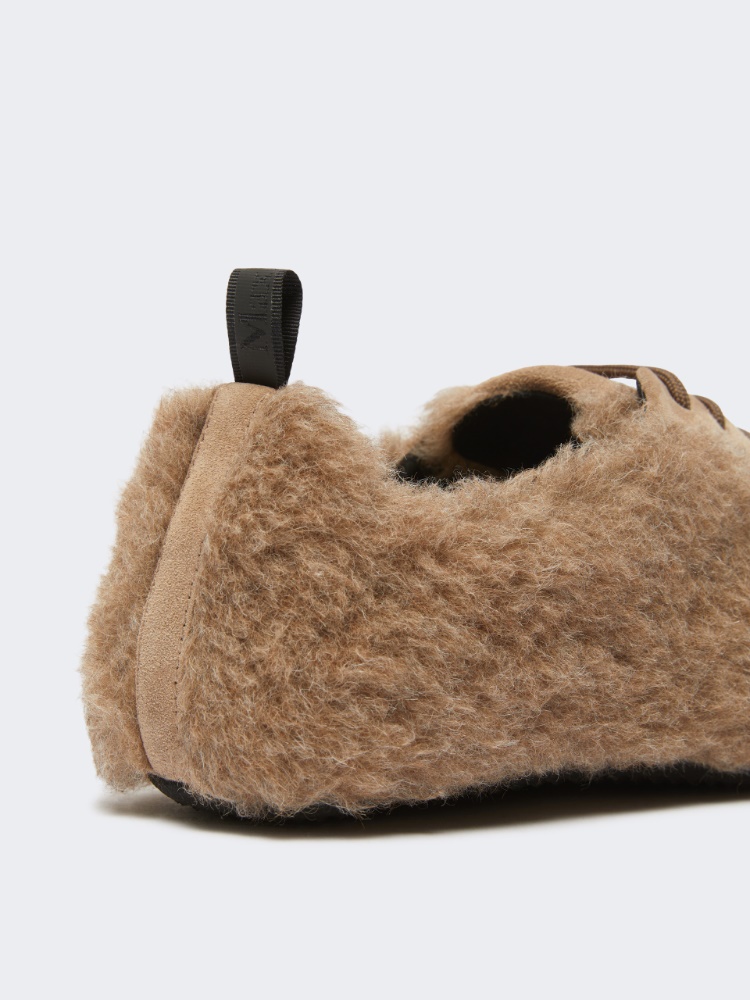 Alpaca and cashmere Teddy trainers - BEIGE GOLDEN - Max Mara - 5