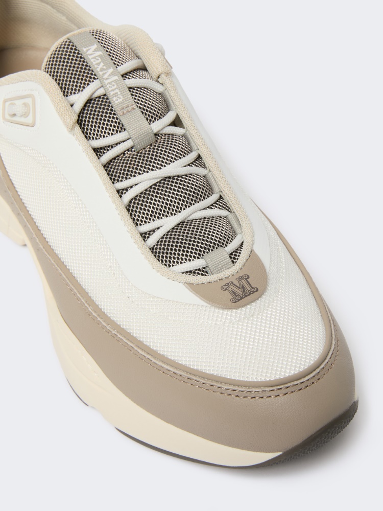 Running shoes in technical fabric and leather - BEIGE - Max Mara - 4