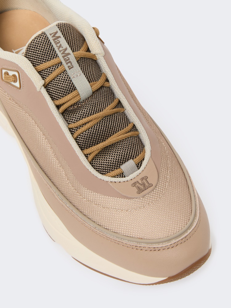 Running shoes in technical fabric and leather - CAMEL - Max Mara - 4