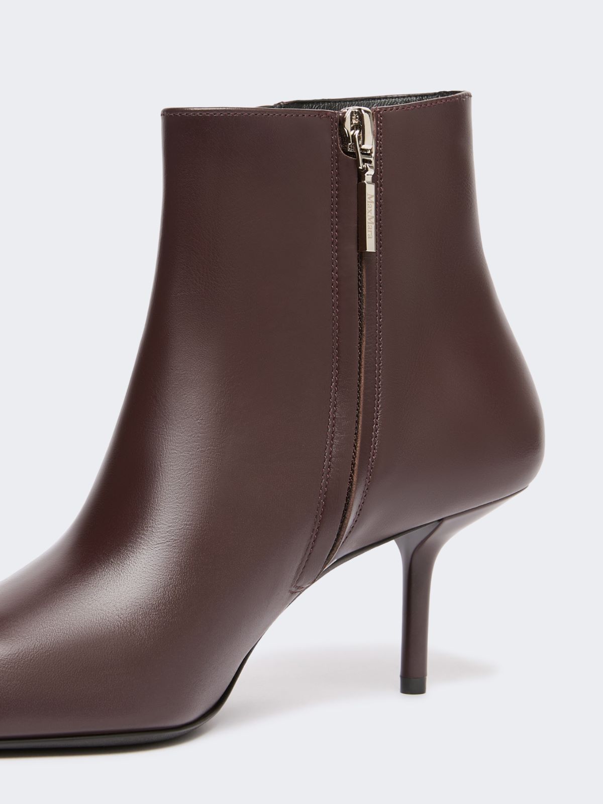 Bottines en cuir lisse - BORDEAUX - Max Mara - 5
