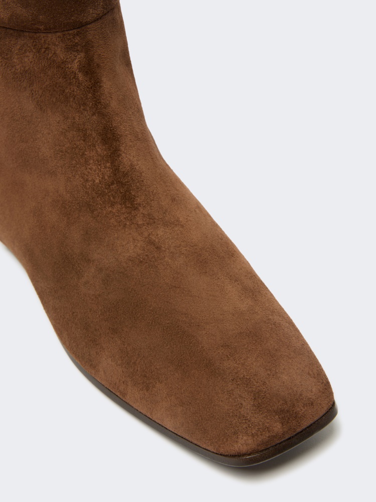Studded split leather boots - HAZELNUT BROWN - Max Mara - 4