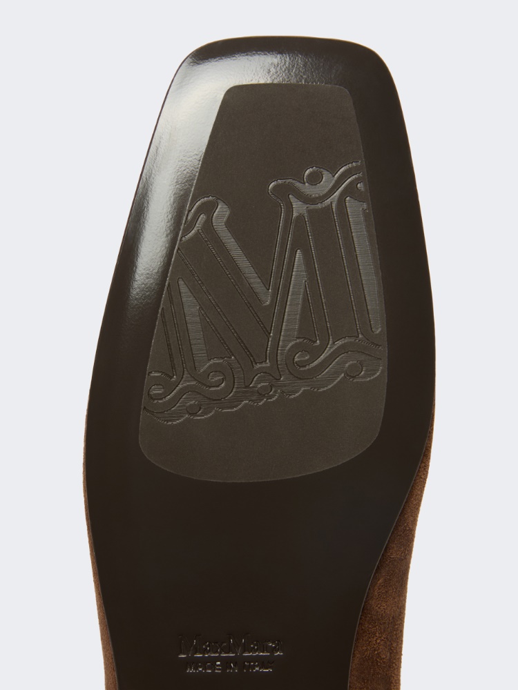 Studded split leather boots - HAZELNUT BROWN - Max Mara - 5