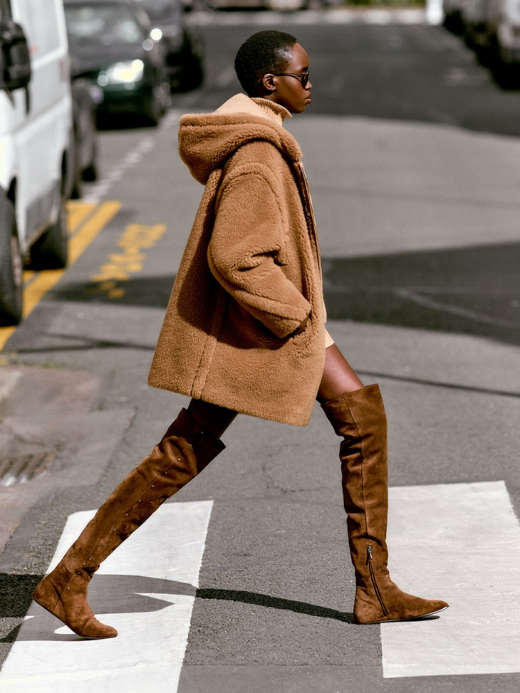 Studded split leather boots + HAZELNUT BROWN - Max Mara