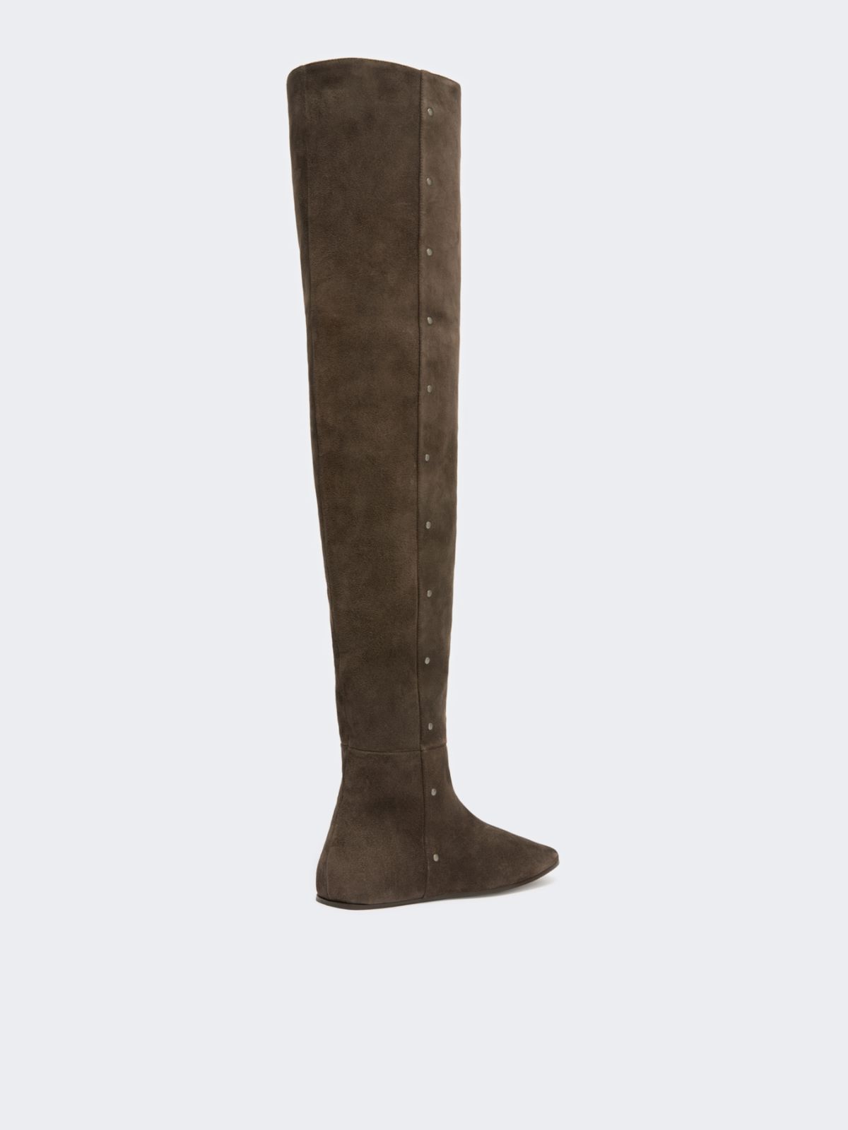 Studded split leather boots - DARK BROWN - Max Mara - 3