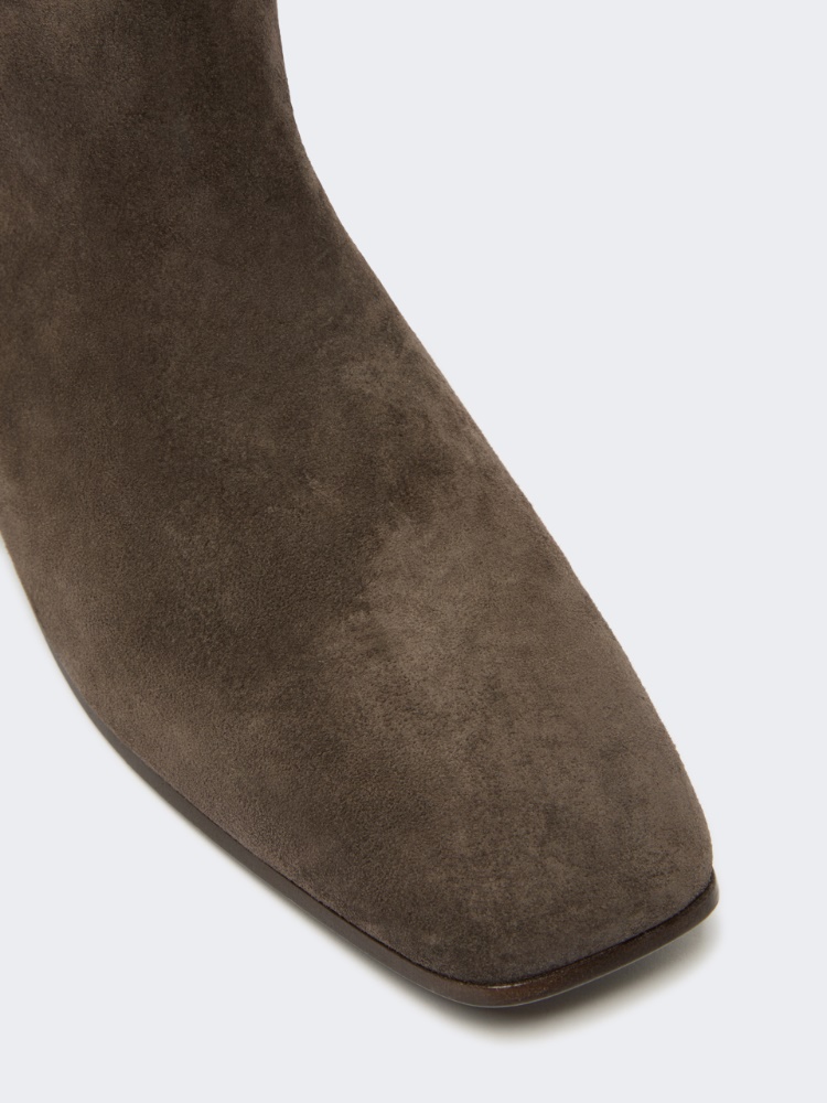 Studded split leather boots - DARK BROWN - Max Mara - 4