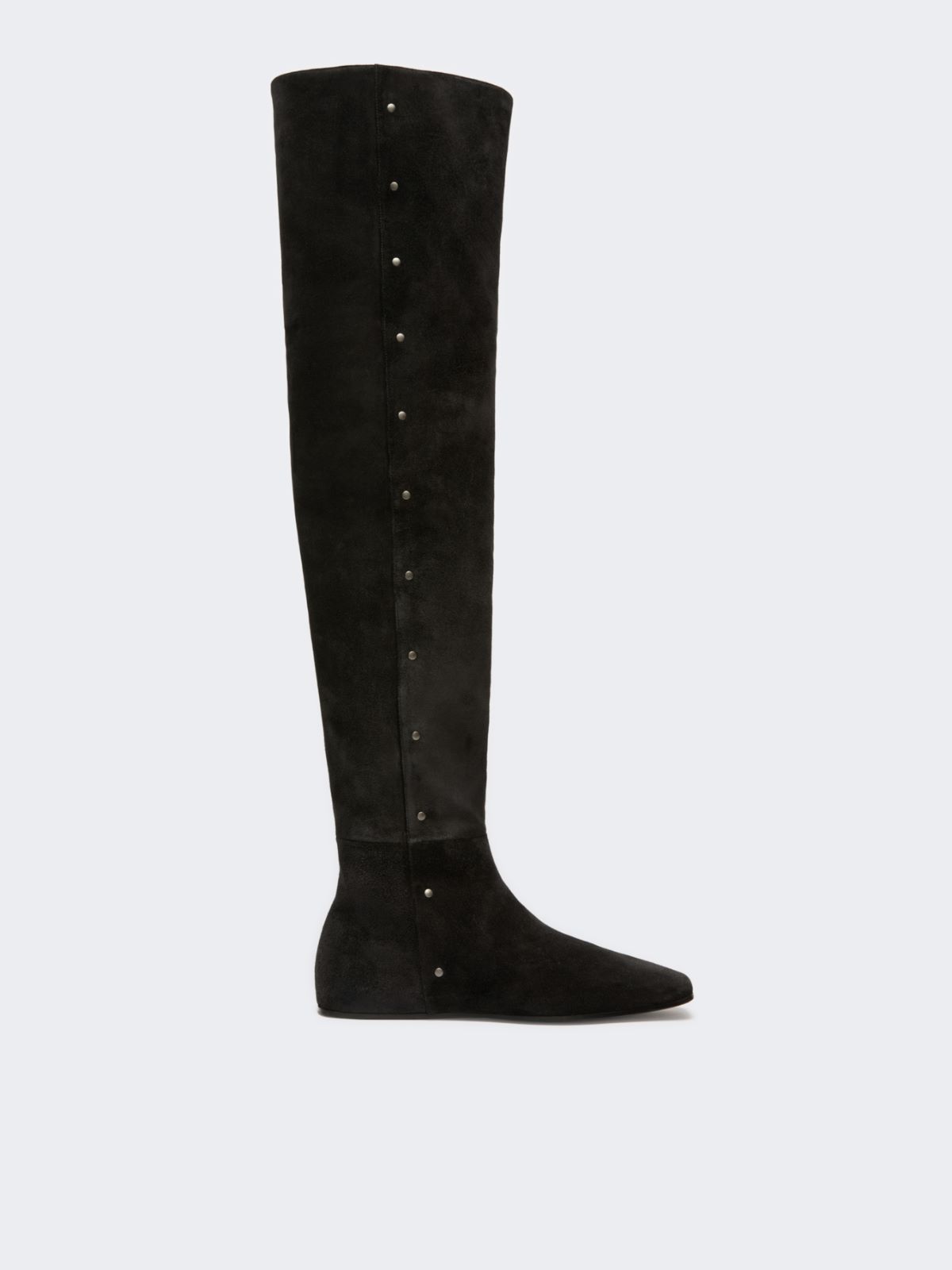 Studded split leather boots - DARK GREY - Max Mara